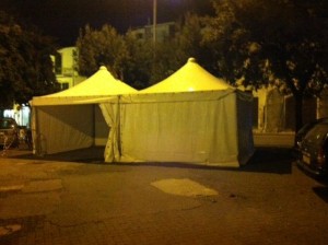 I gazebo già pronti per ospitare le primarie di domenica 30 novembre a Conversano